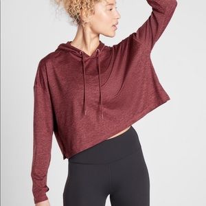 Athleta Uptempo Short Hoodie in Maple Red